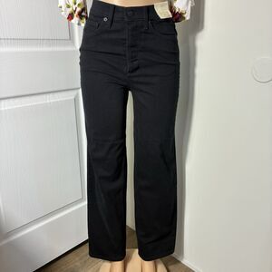 NEW Universal Thread Jeans Womens Sz 4 Highest Rise Straight Ankle No Fade Black